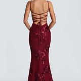 Damen Maxi Kleid mit Schnürung