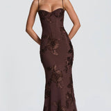 Damen Maxi Kleid mit Schnürung