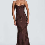 Damen Maxi Kleid mit Schnürung
