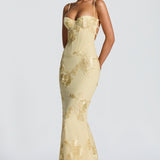 Damen Maxi Kleid mit Schnürung