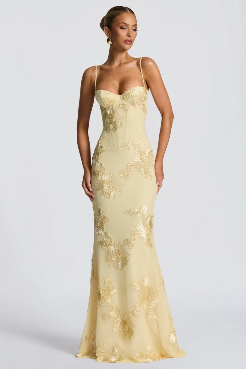 Damen Maxi Kleid mit Schnürung