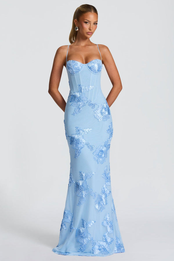 Damen Maxi Kleid mit Schnürung