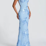 Damen Maxi Kleid mit Schnürung