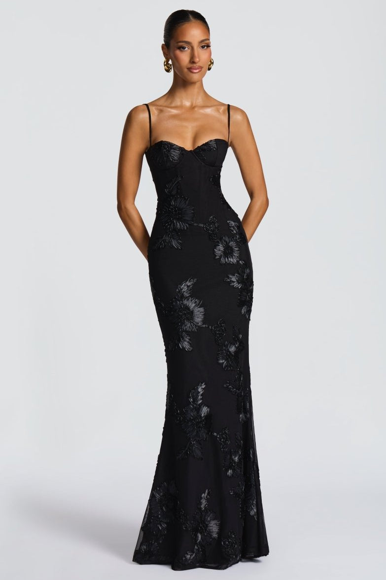 Damen Maxi Kleid mit Schnürung