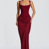 Damen Maxikleid mit quadratischem Ausschnitt und Ärmellos