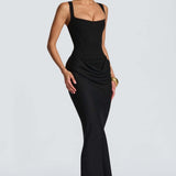 Damen Maxikleid mit quadratischem Ausschnitt und Ärmellos