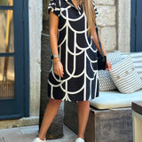 Ellanore - Polo Kleid mit geometrischem Druck