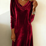Frosina - Lässiges Velourkleid mit entspannter Passform