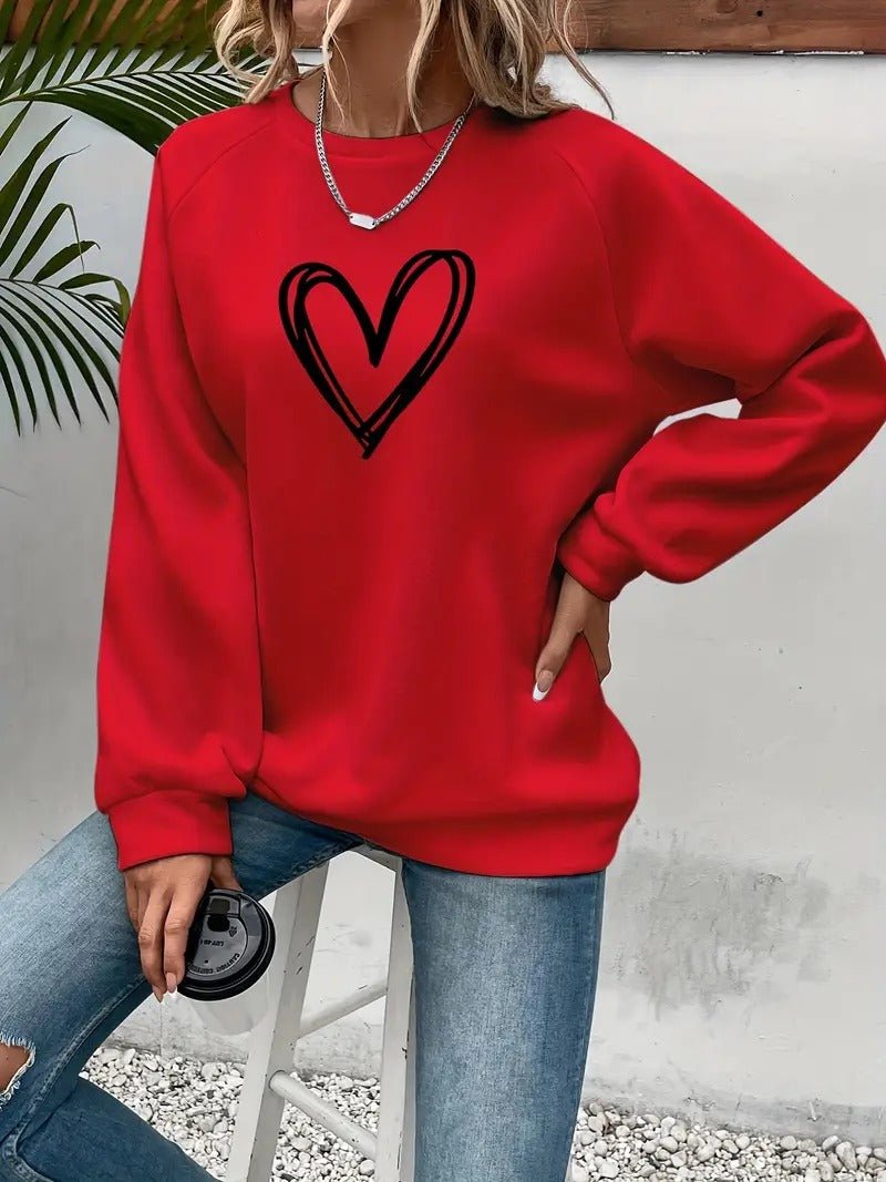 Heartzone - Lässiges Sweatshirt Mit Herzmotiv