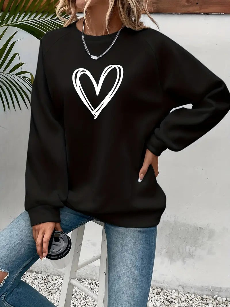 Heartzone - Lässiges Sweatshirt Mit Herzmotiv