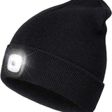 Warme LED-Beanie-Mütze mit Licht