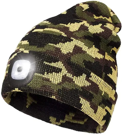 Warme LED-Beanie-Mütze mit Licht