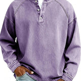 Amir | Retro-inspirierter Henley-Pullover mit Used-Look und langen Ärmeln