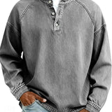 Amir | Retro-inspirierter Henley-Pullover mit Used-Look und langen Ärmeln