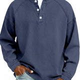 Amir | Retro-inspirierter Henley-Pullover mit Used-Look und langen Ärmeln