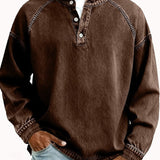 Amir | Retro-inspirierter Henley-Pullover mit Used-Look und langen Ärmeln
