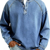 Amir | Retro-inspirierter Henley-Pullover mit Used-Look und langen Ärmeln