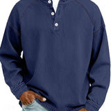 Amir | Retro-inspirierter Henley-Pullover mit Used-Look und langen Ärmeln