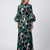 Isolde | V-Ausschnitt Bindegürtel Langarm Maxikleid
