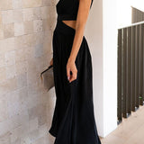 Quincy | Midi-Kleid mit Cut-Out und Taschen