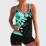 Flor – Blumen-Tankini mit Shorts, flacher Bauch-Effekt