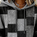 Schicker Langarm-Karierten Hoodie