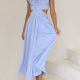 Quincy | Midi-Kleid mit Cut-Out und Taschen