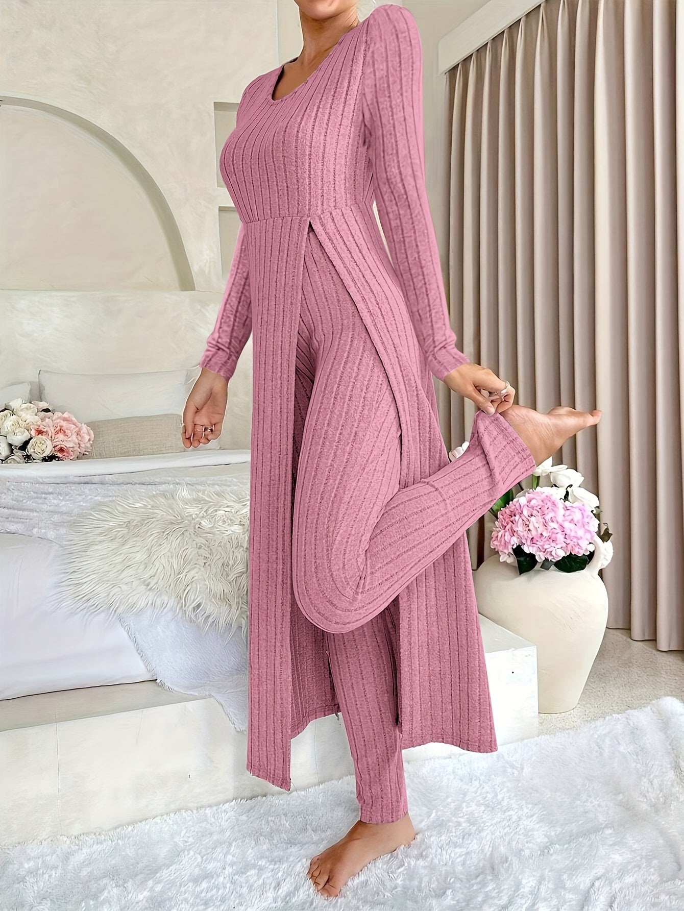 Aldea™ - Gemütliches Zwei-Teile Ribbed Lounge Set