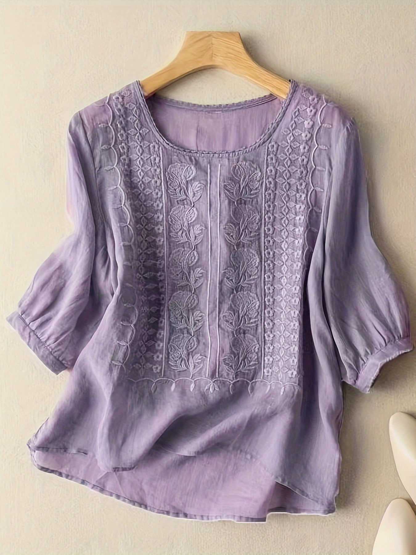Josie™ - Frauen Bestickte Bluse