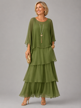 Lara | Damen Maxikleid mit Rundhalsausschnitt und Taschen