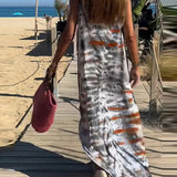 Tie-Dye V-Ausschnitt Maxi Cami Kleid