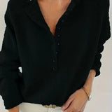 Caroline - Solider Pullover Mit Halber Knopfleiste