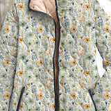 Wunderschönes Blumenmuster auf einer lässigen, gesteppte Jacke für Frauen
