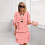 Chic Schichtkleid mit Puffärmeln für Frauen
