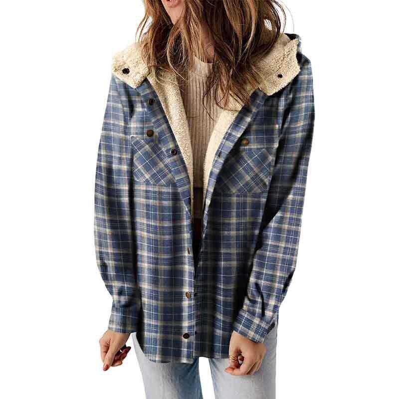 AMELIA™ - Damen Kapuzen-Plaid Flanelljacke für Herbst und Winter