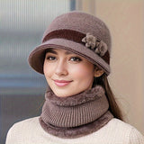 Gestricktes Winterset für Damen mit Mütze, Schal und Handschuhen