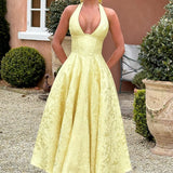 Niamh - Elegantes Besticktes Ärmelloses Kleid mit Tiefem V-Ausschnitt
