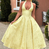 Niamh - Elegantes Besticktes Ärmelloses Kleid mit Tiefem V-Ausschnitt