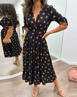 Bellamy - V-Ausschnitt Kleid mit Pünktchen