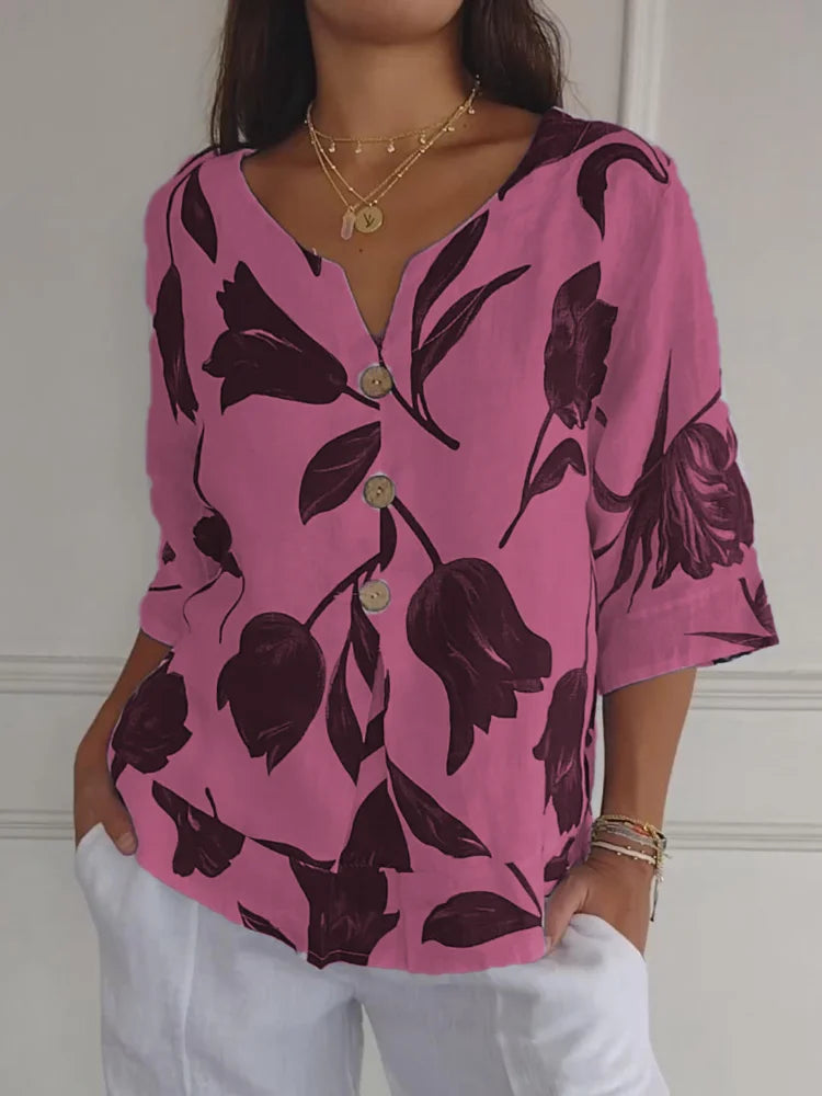 Sanne™ | Florale Button-Up Bluse