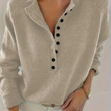 Caroline - Solider Pullover Mit Halber Knopfleiste