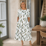 Sarah | Lässiges Blumen-Midi-Kleid