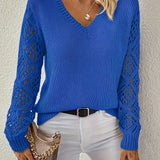 Wendy™ - Stilvoller Langarm-V-Ausschnitt-Pullover