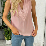 Carina™ - Elegante Bluse mit gerafftem V-Ausschnitt