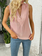 Carina™ - Elegante Bluse mit gerafftem V-Ausschnitt