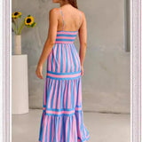 Marisol | Gestreiftes Maxikleid mit Trägern und Taschen