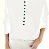 Caroline - Solider Pullover Mit Halber Knopfleiste