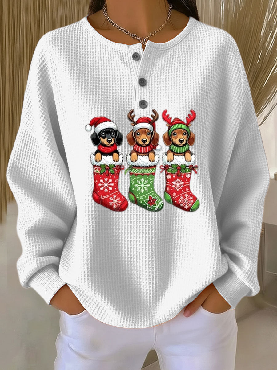 Grethe | Vintage Weihnachtspullover mit Hundemotiv