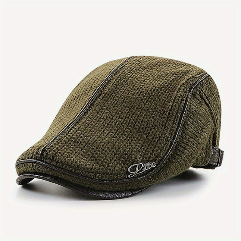 Elias | Herren Strick-Barettmütze warm für Herbst und Winter