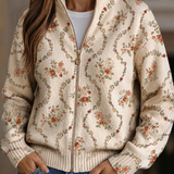 Persephone | Damen Strickjacke mit Blumenmuster